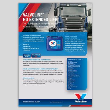 Show details for Valvoline HD Extended Life (Leaflet) Picture of Valvoline HD Extended Life (Leaflet)