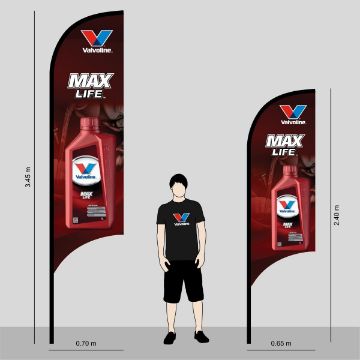Wing flag for Valvoline Max Life product maxlife wing flag