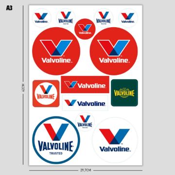 Valvoline Flat Stickers A3 Valvoline Flat Stickers A3