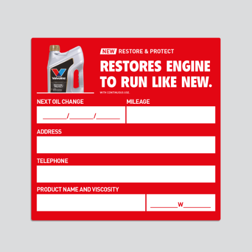 Picture of Oil Change Sticker "Restore & Protect"